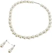[VALICLUD] Stunning Pearl Necklace Earring Set Women's Jewelry for Special Occasions