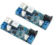 2Pcs DC 6V 9V 12V 24V to DC 5V 5A Buck Converter Module 9-36V Step Down to USB 5V Transformer Dual Output Voltage Regulator Board