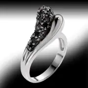 New Vero Vicenza Night Glamour Split Ribbon Ring - Size 7.5