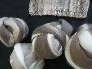 Wool 100gm 'Feathering' West Aust. natural coloured Tops Roving ' Spin Felt Dye