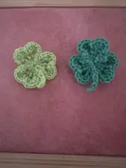 Crochet Shamrock Cloverleaf Brooches Set, Handmade Unique Lucky Charm Brooches
