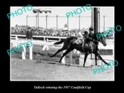 OLD HISTORIC HORSE RACING PHOTO OF TULLOCH WINNING THE 1957 CAULFIELD CUP