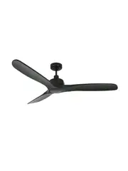 Caelid 152cm DC Fan with Light in Black with Black Timber Blades