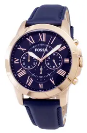 Fossil Grant Chronograph FS4835 Blue Leather Mens Watch