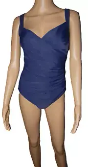 NWT Miraclesuit for Talbots Sanibel Underwire One Piece Swimsuit Navy Blue Sz 14
