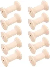 Angoily 10Pcs Wooden Spools for Crafting Rotatable Thread Holder for Sewing Embroidery Knitting Weaving Smooth Surface Stable Base for Home Yarn Winder