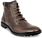 [Allen Cooper] Men's High Top Leather Boots For Men | Textured Genuine Leather High Ankle Brown Boots With Laces
