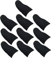 Angoily 10 Pcs Finger Sleeves for Phone Game Finger Cot Touch Screen Gloves Anti Sweat Finger Sleeve Gaming Gloves Touchscreen Finger Sleeve Tablet Accessories Phone Finger Cover Black