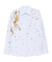 Embellished cocoon shirt S LIGHT BLUE