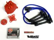 DISTRIBUTOR CAP ROTOR SPARK PLUG WIRE KIT FOR 92-95 HONDA CIVIC D16 EG BLUE (for: Honda)