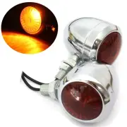 Pair 12V Motorcycle Turn Signal Indicator Light Lamp For Harley