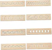 8PCS Tracing Board 2x8 Inch Wooden Writing Thread Board for Kids Preschool Learning Easy to Use Project Montessori Creative Kids Write Supplies, Geometric Pattern Letter Tracing Sensory Pad
