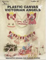 NEEDLECRAFT ALA MODE PLASTIC CANVAS VICTORIAN ANGELS PATTERN LEAFLET #137 VTG