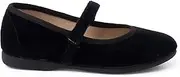 [Pisamonas] Velvet Mary Janes Girls Hook-and-Loop Strap