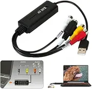 USB 2.0 Video Audio Capture RCA Adapter VHS to DVD HDD TV Converter Card Win 10