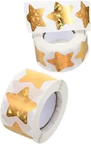VILLFUL 2 Rolls Star Stickers Metallic Decorative Present Stickers for Parties and DIY Projects for School Rewards Present Wrapping and Holiday Celebrations