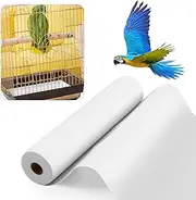 Drydiet 100 ft x 18 Inch Bird Cage Liner Disposable Cages Cushion Pad Mat Precut Absorbent Bird Cage Paper Large Parakeet Cage Liners Accessories for Pet Animal Bird Parrot (White)