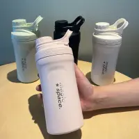 在飛比找松果購物優惠-搖搖杯健身保溫杯600毫升韓式不鏽鋼蛋白粉奶茶杯男女通用 (