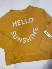 NWT 8 Old Navy Tie Yellow Hello Sunshine Happy Sweatshirt Top Girl