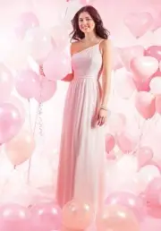 ALFRED ANGELO $149 LOVES FIRST BLUSH PINK 10 BRIDESMAID MOB FORMAL CHIFFON DRESS
