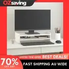 monitor stand white solid wood 50x27x15 cm storage space minimalist 4020