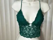 Abound Wireless Bralette S Pullover Longline Lacy Bra J Hook Green AB474898MI