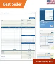Professional 2-Part Carbonless Job Invoice Forms, 100 Sets, with Custom Header