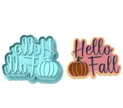 Hello Fall Pumpkin Cookie Cutter & Stamp #2 | Leaves Autumn Leaf Halloween