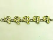 Radiant 5 section 40 Peridot Gemstone Bracelet Sterling Silver
