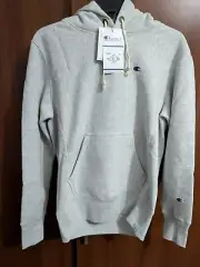Mens Champion Reverse Weave Hoodie Sweatshirt warm up S Small Gray NEW NWT