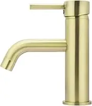 Meir Round Basin Mixer Curved - Smooth Precision Water Flow and Temperature Control, Solid Brass Design, 35mm Cartridge, Easy Installation, Long-Lasting Performance - Tiger Bronze