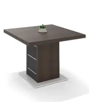 Square Meeting Table 1m + 50mm Table Top - Dark Teak /Rhine Dark Oak