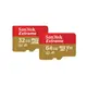 SanDisk Extreme microSD 32G 64G V30 A1 4K U3 記憶卡 (裸裝福利品)