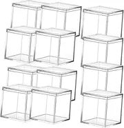 jojofuny 12Pcs Clear Acrylic Candy Boxes with Lid Transparent Container for Display Organizing Jewelry Treats and More