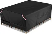 KylinLucky 84"x84" Heavy Duty Waterproof Patio Table Cover - All-Weather UV Protection Outdoor Furniture Cover with Air Vents & Adjustable Straps for Rectangular Dining Set, Black