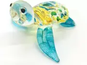 Hand Blown Art Glass,Sea Turtle Miniature Animals Collection, Dollhouse