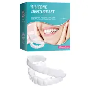 Smile Snap On Upper + Lower False Teeth Dental Veneers Denture Tooth Cover Set