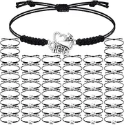 Inbagi 48 Pcs Cheerleader Gifts Cheer Bracelet Girls Cheerleading Charm Bracelet Adjustable Cheerleader Gifts for Cheer Team Cheerleading Jewelry Accessories Bulk