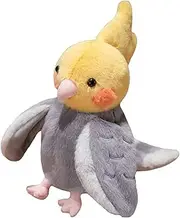 kokiya Parrot Puppet for Kids, Soft Toy for Storytelling and Play, Yellow and Gray