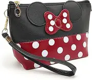 [UILYNIU] Cute Mouse Make Up Bag for Women Girls, Mouse Ears Style Polka Dots Bow Knot Make Up Bag Cosmetic Bags, Stitch Make Up Bag, Girls Toiletry Bag, Travel Accessories for Women Girls, Black, Make