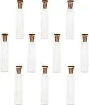 10 Pieces Mini Glass Bottle Cute Jars Vials with cork Wish Bottle glass vial pendant (Strip)