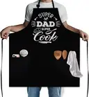 Aprons for Men, Chef Apron with Adjustable Strap and 2 Large Pockets