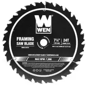WEN BL0724 7.25-Inch 24-Tooth Carbide-Tipped Professional Framing Saw Blade