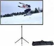 for Home Theater Cinema Indoor Outdoor Backyard Pa Portable Projection Screen with Stand 100inch White Fiberglass Home Theater Outdoor Bracket 4K HD for All Projectors
