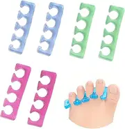 Toe Separators for Pedicure, Toe Separators for Nail Art, Gel Yoga Toe Spacers for Women and Men Pedicures, Easy Finger and Toenail Polish Grooming – Reusable, Easy to Clean (3 Pairs)