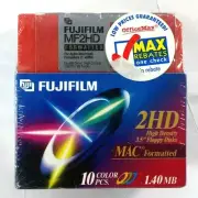FUJIFILM 1.40 MB MF2HD Formatted Floppy Diskettes Disks 10ct MULTI COLOR