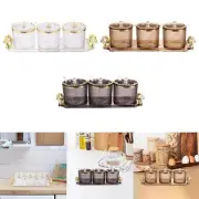 3Pcs Decorative Storage Seasoning Container Box with Spoon Lid and Base