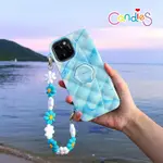 【CANDIES】IPHONE 13 / 13 PRO - 小雛菊幻彩大理石晚宴包手機殼(藍)