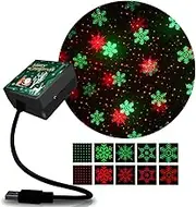 BukNikis Christmas Snowflake Projector Lights, USB Portable Adjustable Xmas Decoration Lights - (Merry Christmas A)
