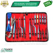 Bipolar Bayonet Forceps Reusable Electrosurgical Instrument Set Kit German Grade